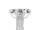 White gold Marquise Cut Cut Diamond Milgrain Marquise Band with Prong Setting_5