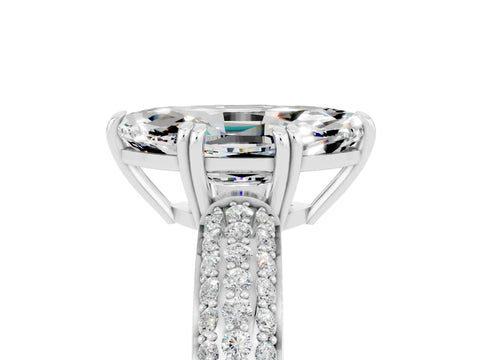 White gold Marquise Cut Cut Diamond Milgrain Marquise Band with Prong Setting_5