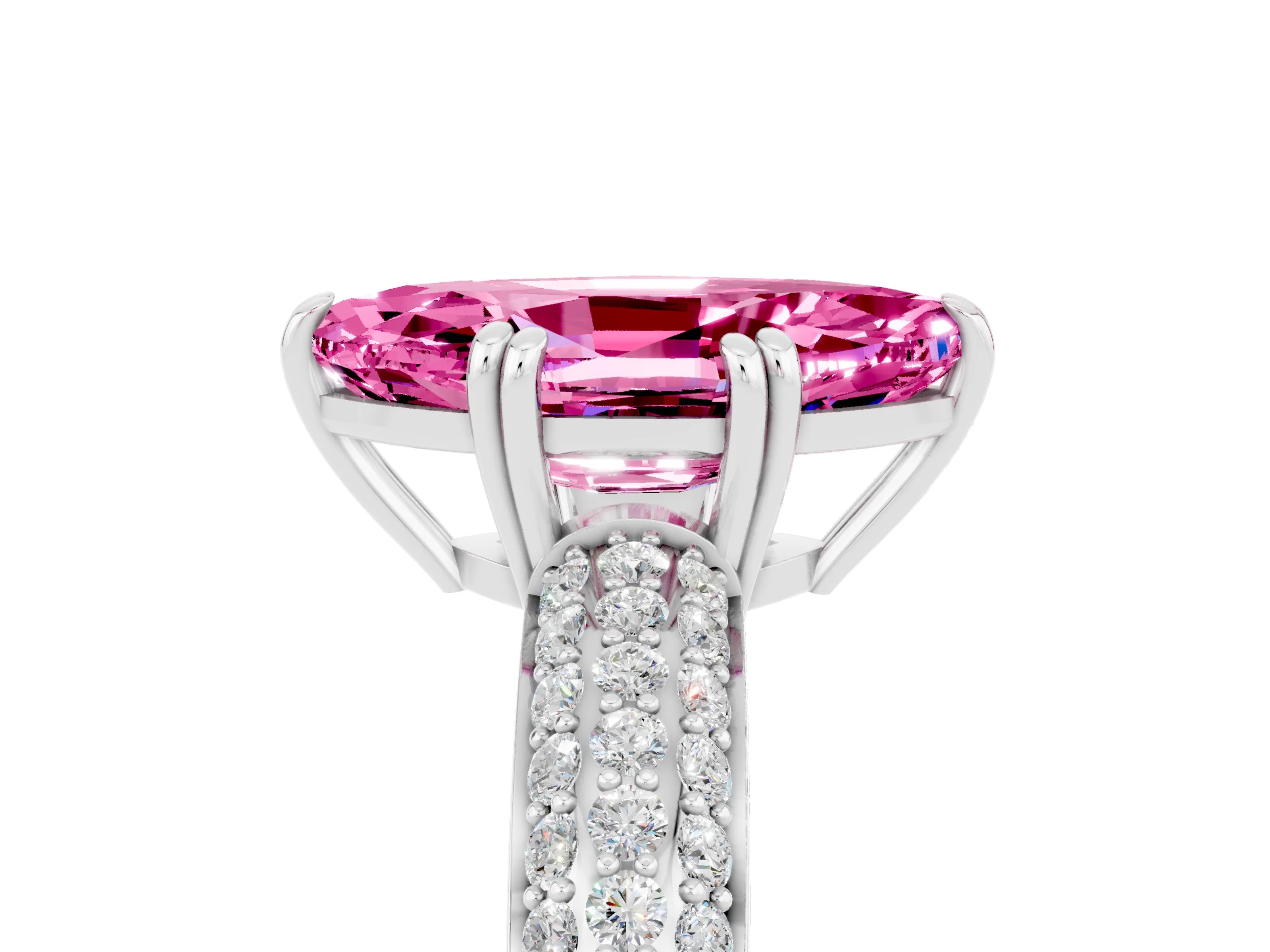 White gold Marquise Cut Cut Diamond Milgrain Marquise Band with Prong Setting_5