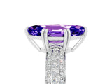 White gold Marquise Cut Cut Diamond Milgrain Marquise Band with Prong Setting_5