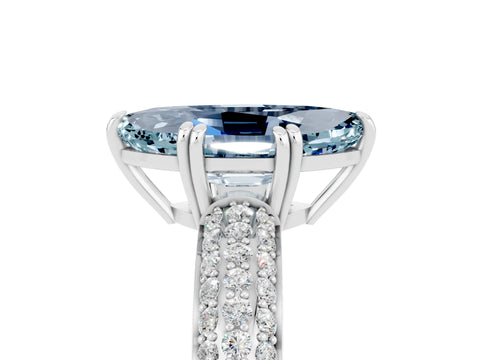 White gold Marquise Cut Cut Diamond Milgrain Marquise Band with Prong Setting_5
