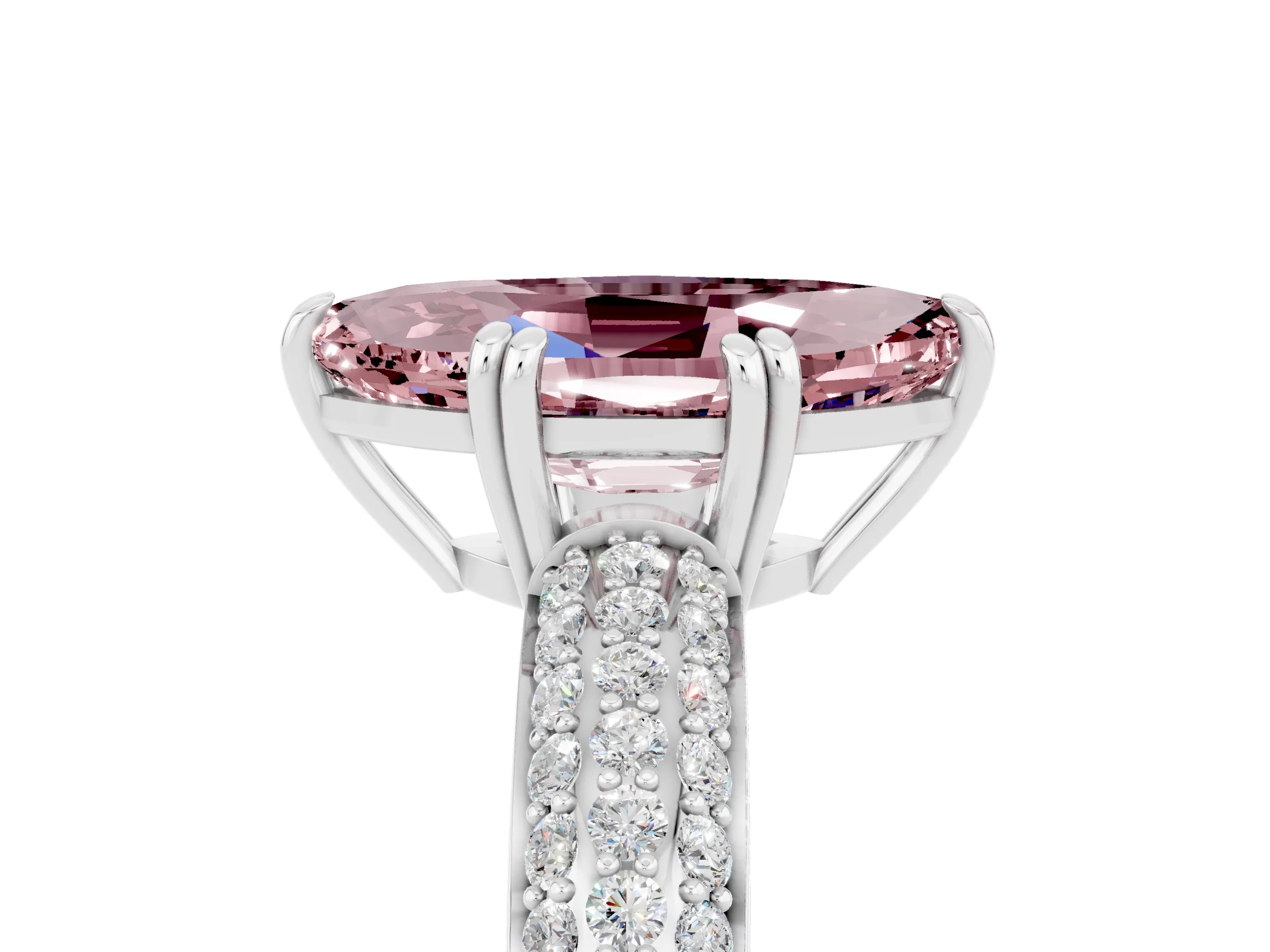 White gold Marquise Cut Cut Diamond Milgrain Marquise Band with Prong Setting_5