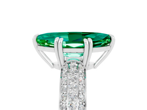 White gold Marquise Cut Cut Diamond Milgrain Marquise Band with Prong Setting_5