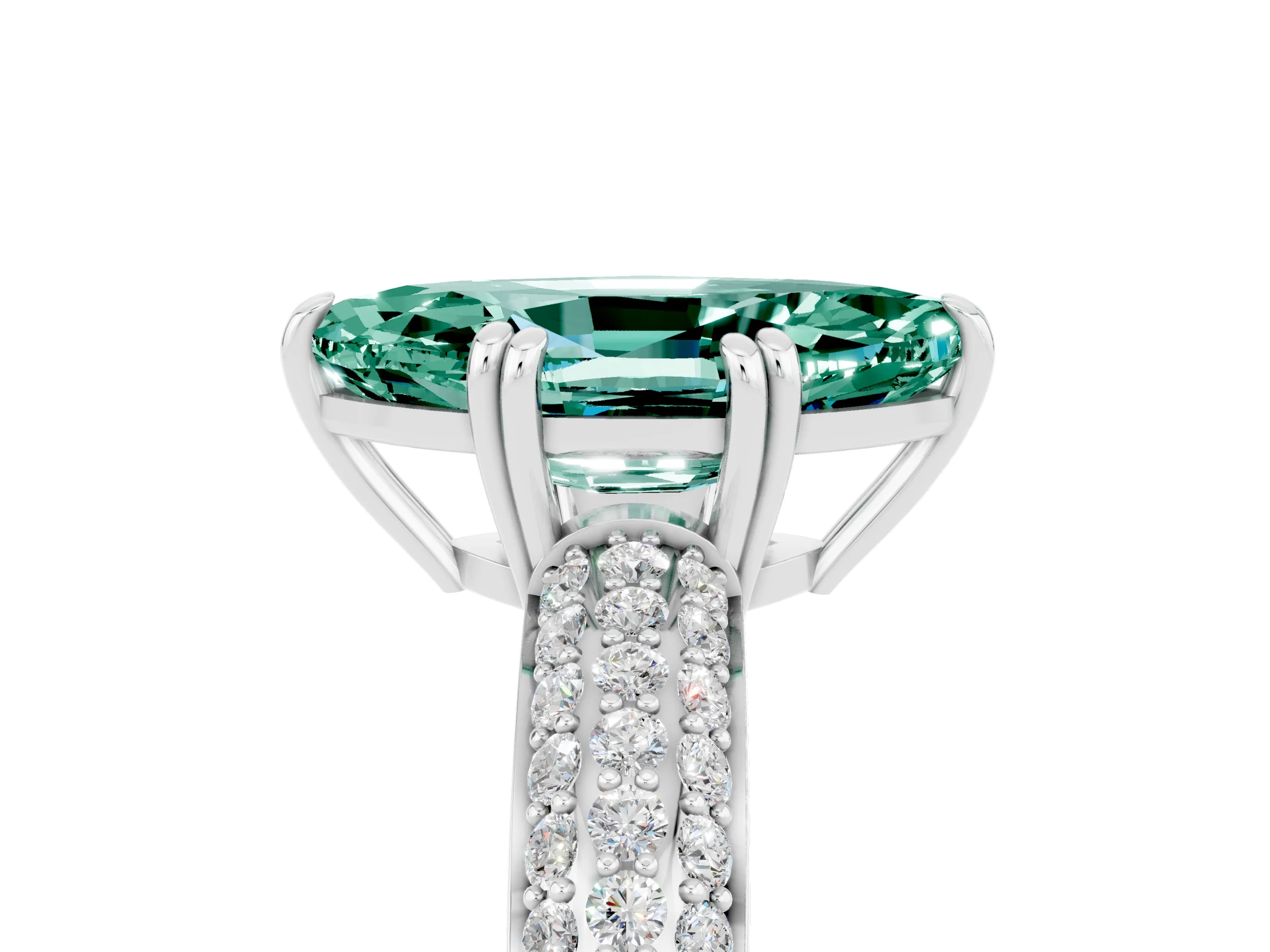 White gold Marquise Cut Cut Diamond Milgrain Marquise Band with Prong Setting_5
