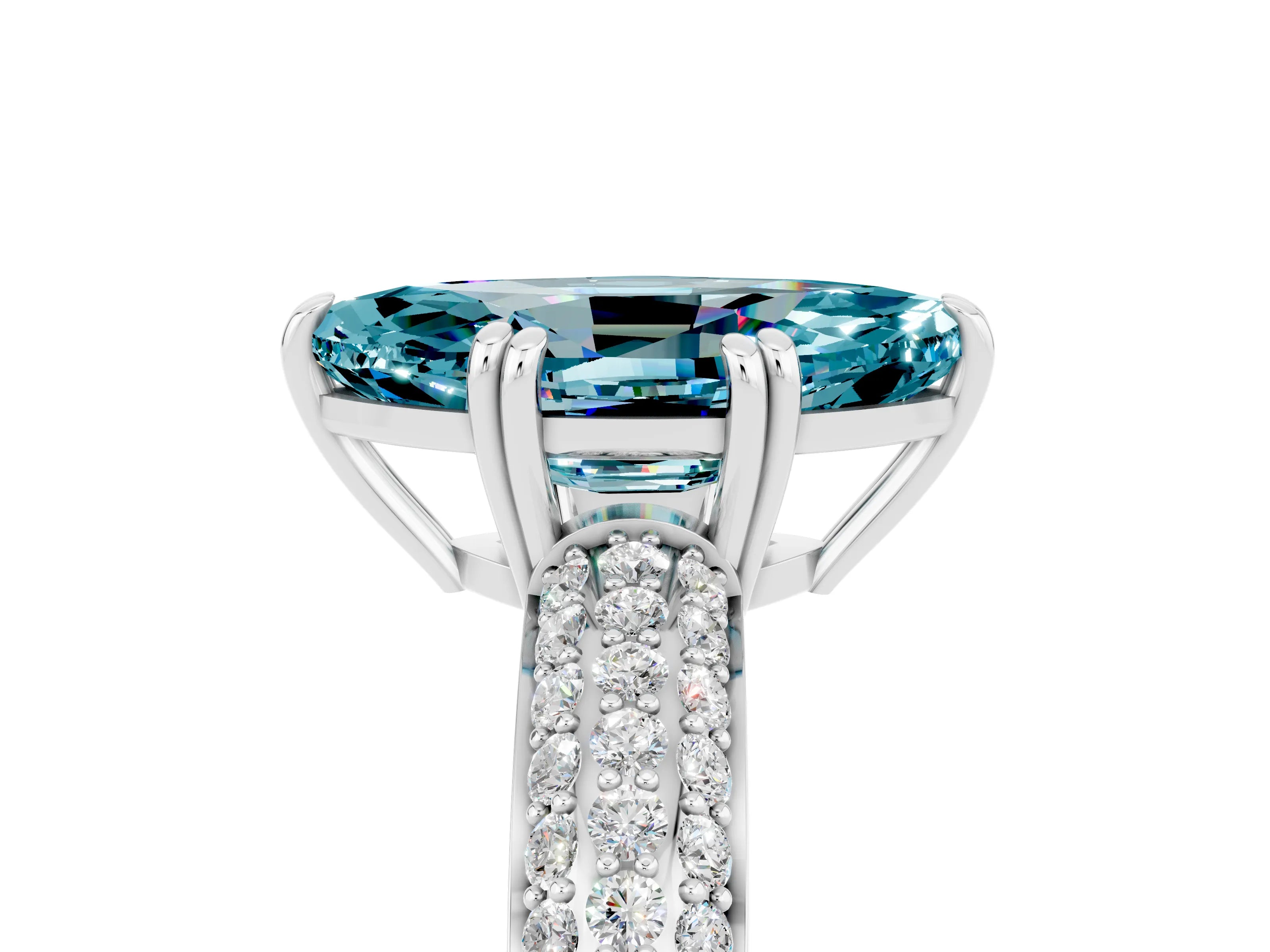 White gold Marquise Cut Cut Diamond Milgrain Marquise Band with Prong Setting_5