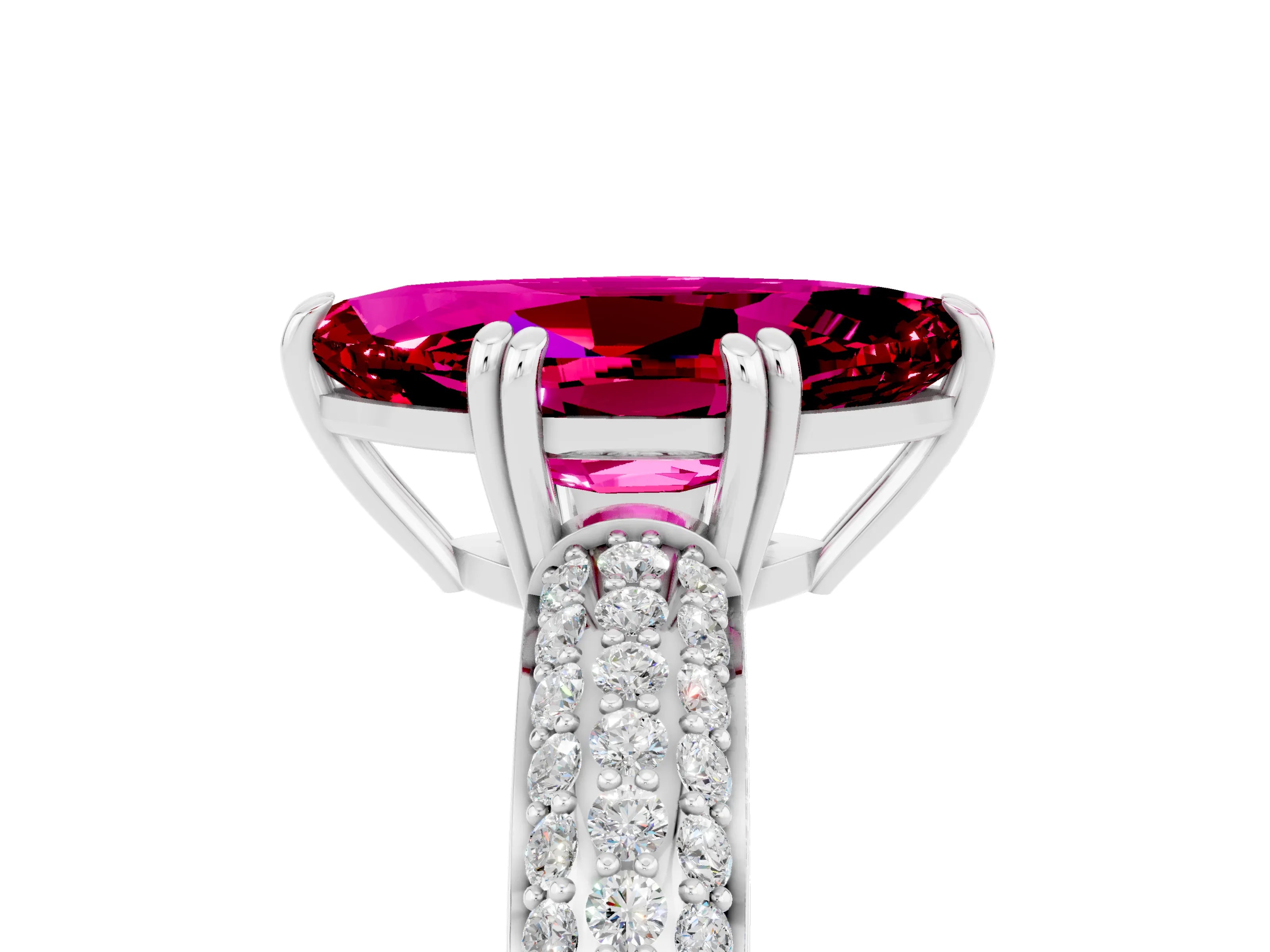 White gold Marquise Cut Cut Diamond Milgrain Marquise Band with Prong Setting_5