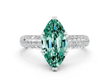 White gold Marquise Cut Cut Diamond Milgrain Marquise Band with Prong Setting