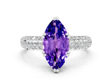 White gold Marquise Cut Cut Diamond Milgrain Marquise Band with Prong Setting