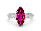 White gold Marquise Cut Cut Diamond Milgrain Marquise Band with Prong Setting