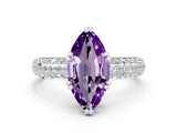White gold Marquise Cut Cut Diamond Milgrain Marquise Band with Prong Setting