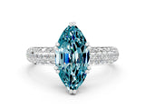 White gold Marquise Cut Cut Diamond Milgrain Marquise Band with Prong Setting