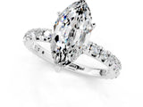 White gold Marquise Cut Cut Diamond Pavé Band with Four-Prong Setting_1
