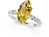 White gold Marquise Cut Cut Diamond Pavé Band with Four-Prong Setting_1