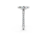 White gold Marquise Cut Cut Diamond Pavé Band with Four-Prong Setting_2