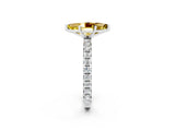 White gold Marquise Cut Cut Diamond Pavé Band with Four-Prong Setting_2