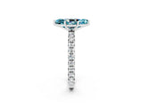 White gold Marquise Cut Cut Diamond Pavé Band with Four-Prong Setting_2