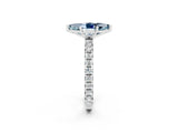 White gold Marquise Cut Cut Diamond Pavé Band with Four-Prong Setting_2