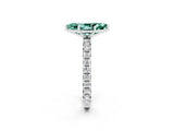 White gold Marquise Cut Cut Diamond Pavé Band with Four-Prong Setting_2