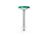 White gold Marquise Cut Cut Diamond Pavé Band with Four-Prong Setting_2