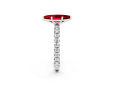 White gold Marquise Cut Cut Diamond Pavé Band with Four-Prong Setting_2