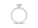 White gold Marquise Cut Cut Diamond Pavé Band with Four-Prong Setting_3