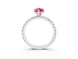 White gold Marquise Cut Cut Diamond Pavé Band with Four-Prong Setting_3