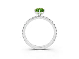 White gold Marquise Cut Cut Diamond Pavé Band with Four-Prong Setting_3