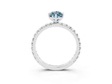 White gold Marquise Cut Cut Diamond Pavé Band with Four-Prong Setting_3