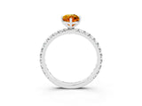 White gold Marquise Cut Cut Diamond Pavé Band with Four-Prong Setting_3