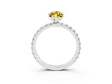 White gold Marquise Cut Cut Diamond Pavé Band with Four-Prong Setting_3