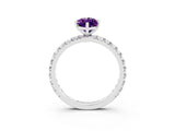 White gold Marquise Cut Cut Diamond Pavé Band with Four-Prong Setting_3