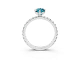 White gold Marquise Cut Cut Diamond Pavé Band with Four-Prong Setting_3