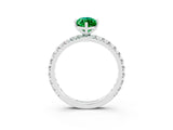 White gold Marquise Cut Cut Diamond Pavé Band with Four-Prong Setting_3