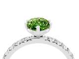 White gold Marquise Cut Cut Diamond Pavé Band with Four-Prong Setting_4