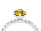 White gold Marquise Cut Cut Diamond Pavé Band with Four-Prong Setting_4