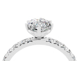 White gold Marquise Cut Cut Diamond Pavé Band with Four-Prong Setting_4