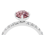 White gold Marquise Cut Cut Diamond Pavé Band with Four-Prong Setting_4
