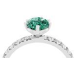 White gold Marquise Cut Cut Diamond Pavé Band with Four-Prong Setting_4