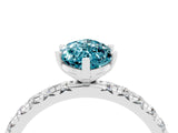 White gold Marquise Cut Cut Diamond Pavé Band with Four-Prong Setting_4