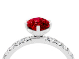 White gold Marquise Cut Cut Diamond Pavé Band with Four-Prong Setting_4