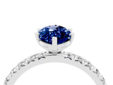 White gold Marquise Cut Cut Diamond Pavé Band with Four-Prong Setting_4