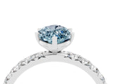 White gold Marquise Cut Cut Diamond Pavé Band with Four-Prong Setting_4