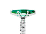 White gold Marquise Cut Cut Diamond Pavé Band with Four-Prong Setting_5