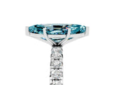White gold Marquise Cut Cut Diamond Pavé Band with Four-Prong Setting_5