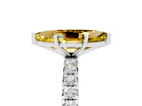 White gold Marquise Cut Cut Diamond Pavé Band with Four-Prong Setting_5
