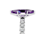 White gold Marquise Cut Cut Diamond Pavé Band with Four-Prong Setting_5