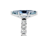 White gold Marquise Cut Cut Diamond Pavé Band with Four-Prong Setting_5