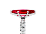 White gold Marquise Cut Cut Diamond Pavé Band with Four-Prong Setting_5