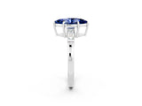 White gold Marquise Cut Cut Diamond Ring with Tapered Baguette Side Stones in Four-Prong Setting_2