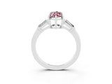 White gold Marquise Cut Cut Diamond Ring with Tapered Baguette Side Stones in Four-Prong Setting_3